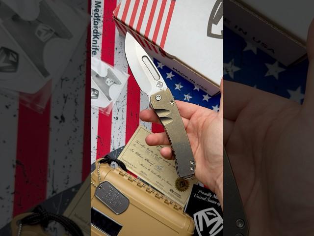 Medford Midi Marauder Tumbled Bronze Titanium Drop Point S45VN