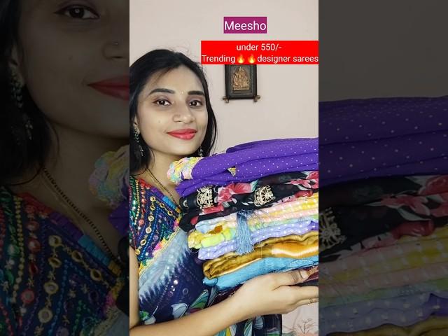 Meesho most trending designer festive collection sarees#meesho hauls