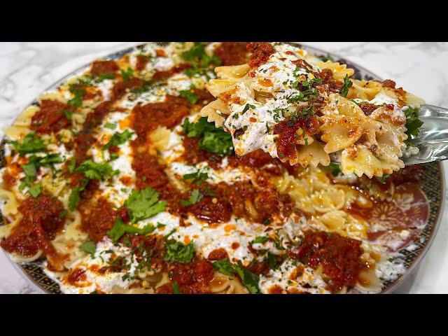 Afghan Pasta Recipe Ramadan Iftar  مکرونی ساده از آشک مزه دار تر