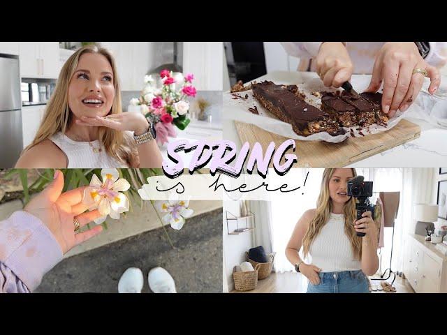 HELLO SPRING  Outfit Inspo, BTS Filming Reels, High Fibre Homemade Health Bars & Shop With Me!