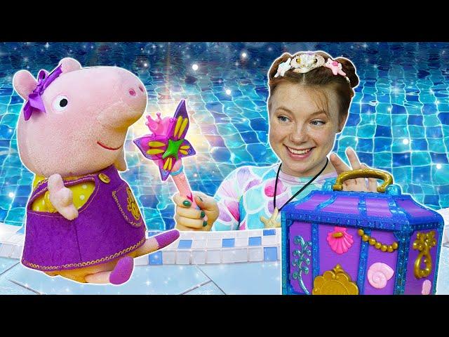 Die Meerjungfrau und Peppa Wutz. Spielzeug Videos für Kinder. 3 Folgen am Stück