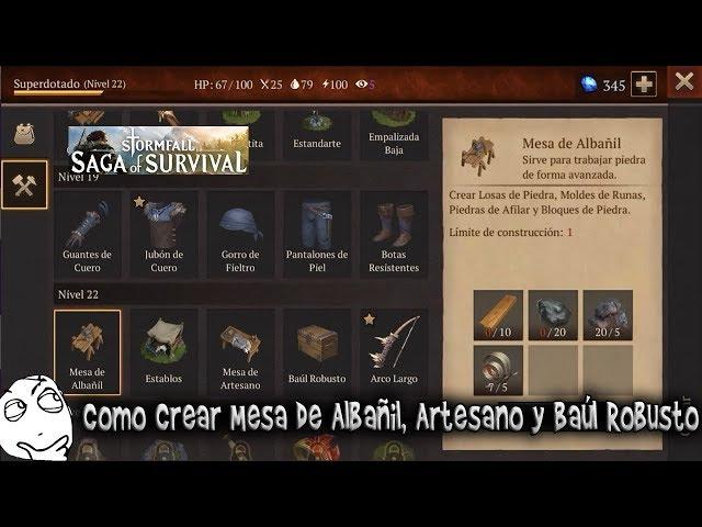 Stormfall: Saga Of Survival Como Crear Mesa de Albañil, Artesano y Baúl Robusto