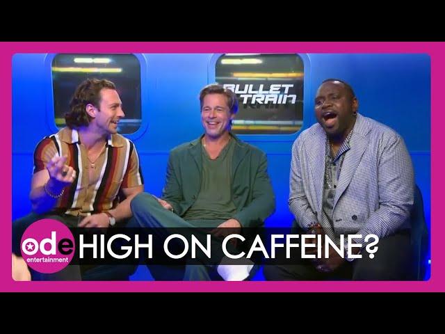 Brad Pitt, Aaron Taylor-Johnson & Brian Tyree Henry HIGH On Caffeine!