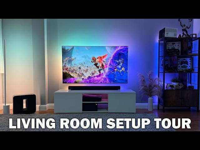 Living Room Setup Tour with FULL Immersion LG / SONOS / PHILIPS HUE