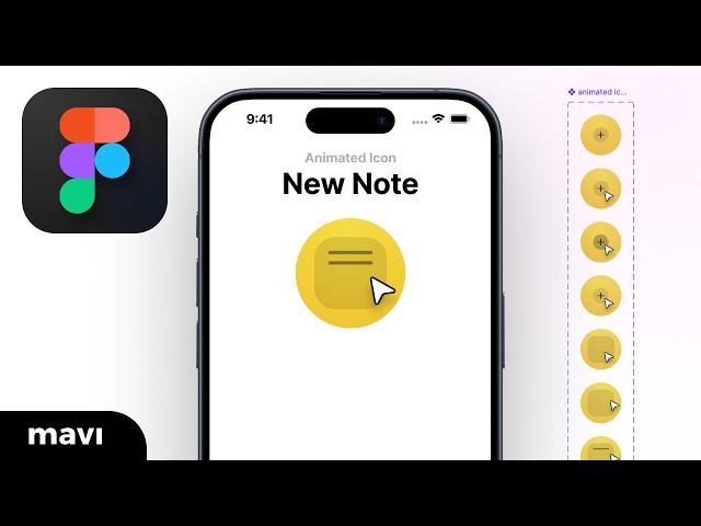 ANIMATED ICON "New Note" in Figma ( Silent Tutorial)