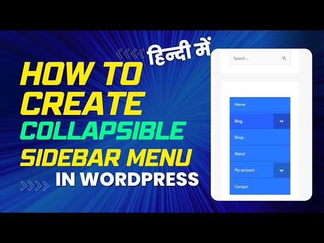 how to create a collapsible sidebar menu in WordPress ||How to Create a Collapsible Menu Widget wp