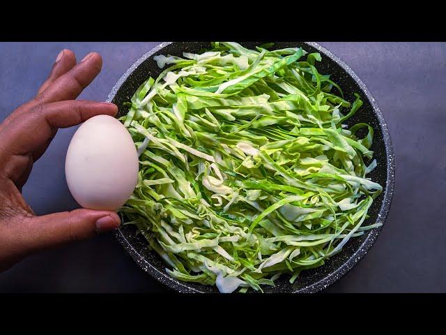 Cabbage & Eggs Tastes better than Meat! Healthy Breakfast ideas. Quick & Simple Recipe!