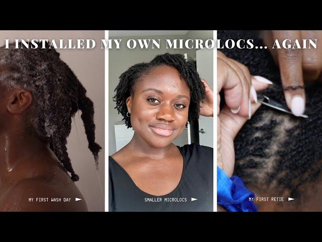 DIY MICROLOCS | COMBING OUT MY MICROLOCS TO MAKE SMALLER SECTIONS, FIRST RETIE, THE FASTEST WASH DAY