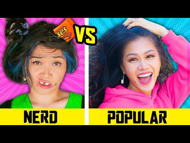 HOW TO BECOME POPULAR || Nerd VS Popular in 24 Hours Funny School Life Hacks by Spy Ninjas