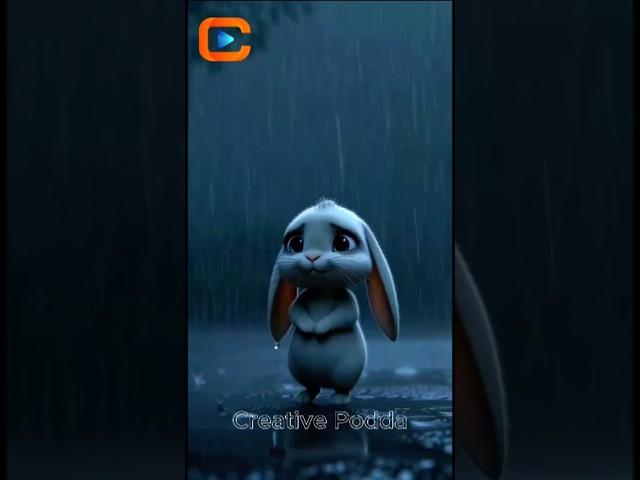 A rabbit caught in the rain#ai#cartoon #animation#shortsvideo#2025