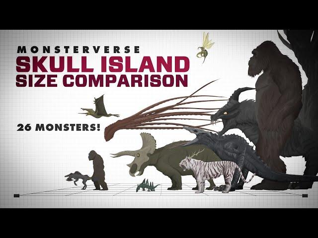 Skull Island Monsters | ANIMATED Size Comparison with Roars | Monsterverse