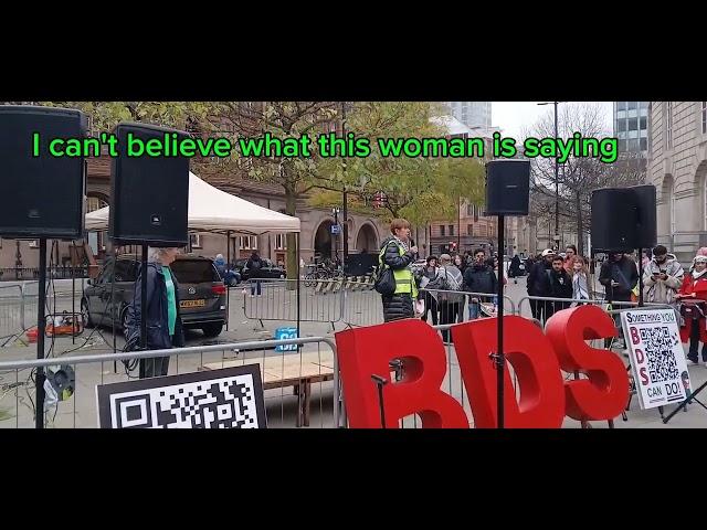 wow..this woman needs arresting. a speech at Manchester Palestine protest.