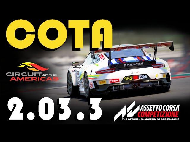 COTA HOTLAP | 2:03.3 | Porsche 911 GT3-R @ Circuit of the Americas | Assetto Corsa Competizione | PC