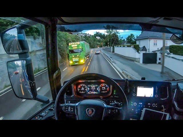 POV Driving Scania S520 - Late night ride through Oslo