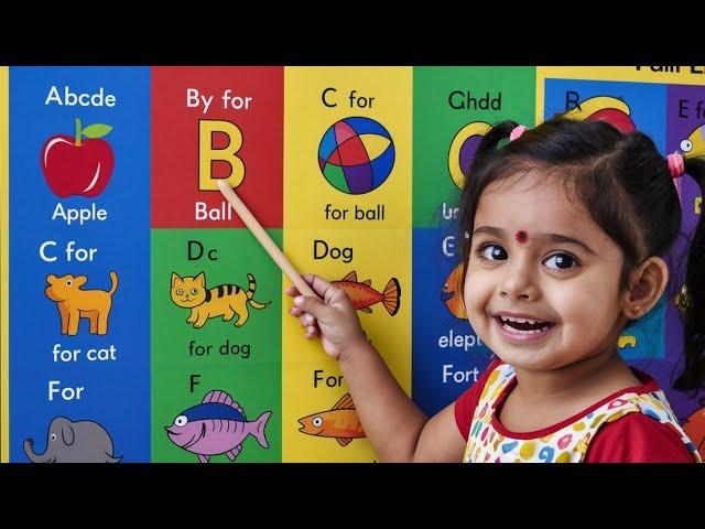 a for apple b for ball, c for cat d for dog, abcd phonics song, alphabets, english varnamala