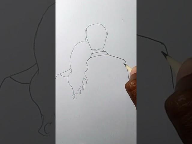 Drawing young loving couple - simple and easy / Arun Easy Art #shorts #coupledrawing