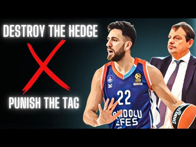 Anadolu Efes' short roll action shreds the hedge out defense