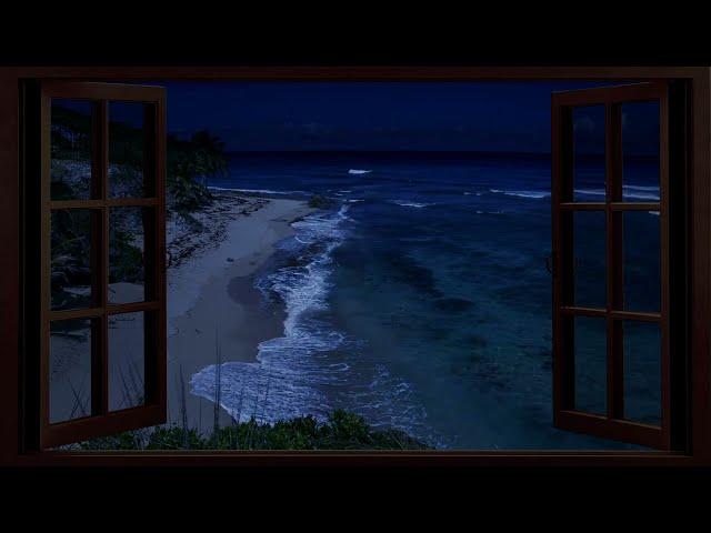 4K FAKE WINDOW : 12 HOURS    RELAXING OCEAN SOUND   (FOR PROJECTOR)