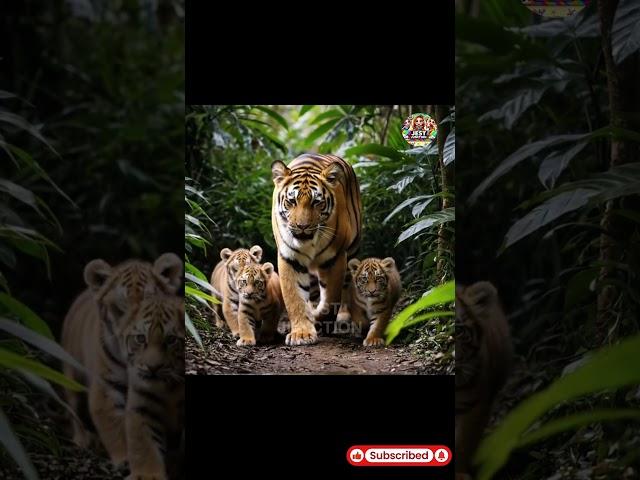 Adorable Animal Tiger with 3 cubs | Fun and Laughter at Jest Junction #tiger #adventure #animals