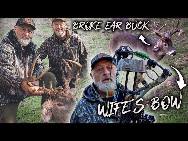 Paw Paw Gets the Broke Ear Buck with His Wife's Bow!