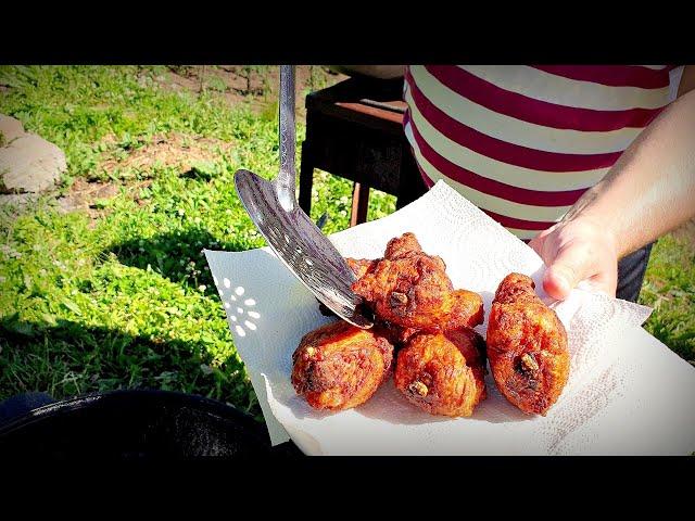 МЕГА хрустящие КУРИНЫЕ ножки в казане на костре | Recipe for crispy chicken legs