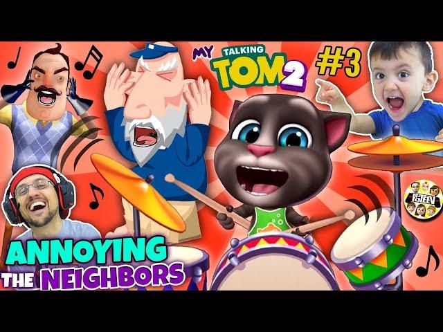 MY TALKING TOM 2 Annoys the Neighbors! (FGTEEV Boys)