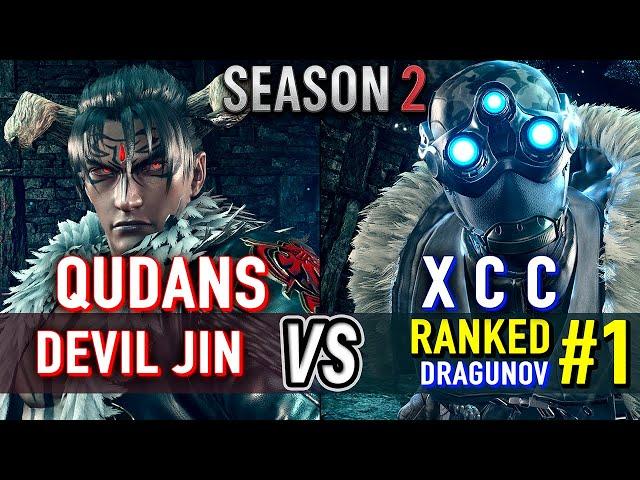 T8  QUDANS (Devil Jin) vs X C C (#1 Ranked Dragunov)  Tekken 8 SEASON 2 High Level Gameplay