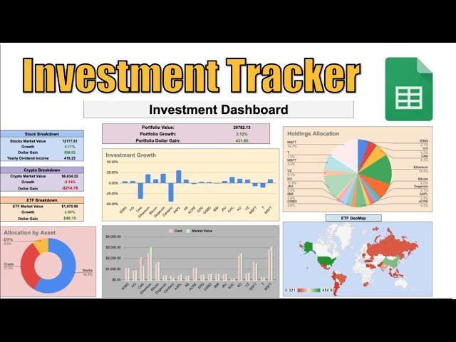 Investment Tracker in Google Sheets! (Track Stocks, Crypto, ETFs, and Dividends)