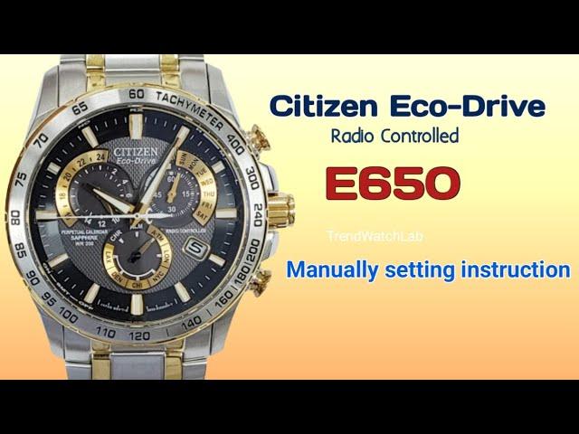 Citizen Eco-Drive E650 Setting instruction | TrendWatchLab | Time,Calendar,Chrono & Alarm setting.