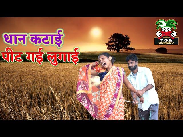 T.G.B. COMEDY - धान कटाई में हो गई पिटाई || Desi Comedy