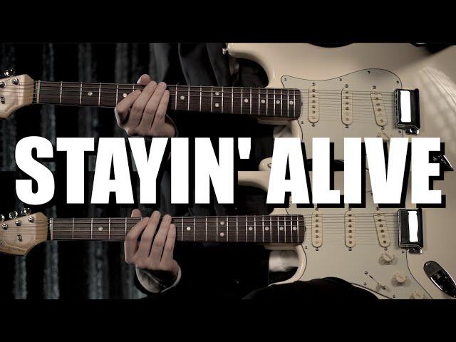 Bee Gees - Stayin' Alive  ( Guitar Tab Tutorial & Cover )