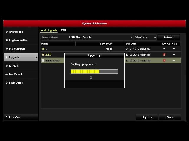 How to upgrade a Hikvision NVR or DVR locally