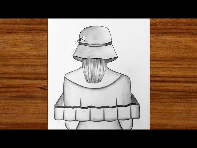 How to draw a girl with cap | Girl drawing easy step by step | Beautiful girl drawing for beginners