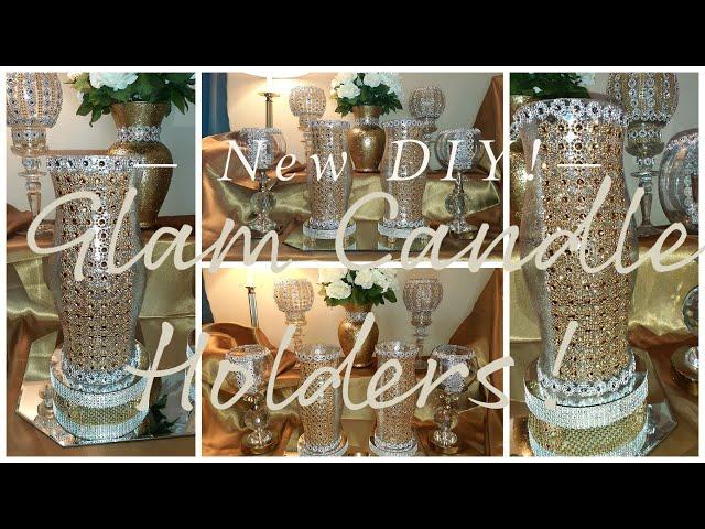 DIY Glam Candle Holders| Mod Podge & Glitter Hurricane Candle Holders | Glam Home Décor Ideas