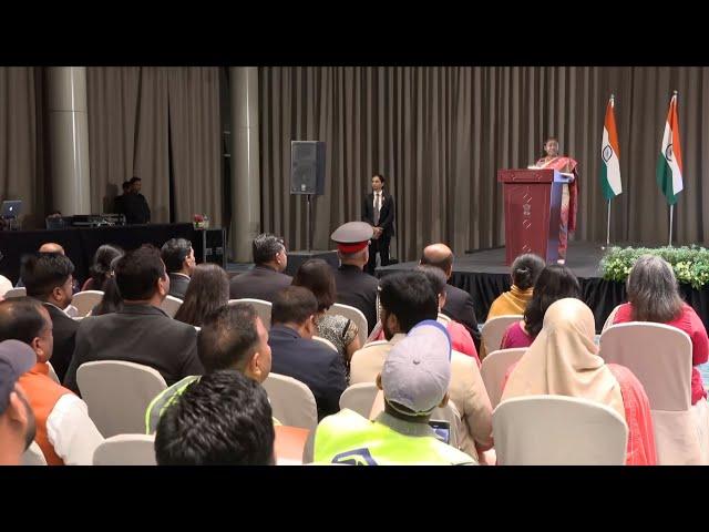 President Droupadi Murmu addressed the Indian Community Reception in Algiers, Algeria