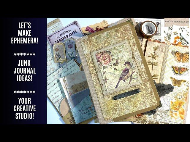 Your Creative Studio - Let’s Make Vintage Ephemera / Junk Journal Ideas / Craft Along With Me