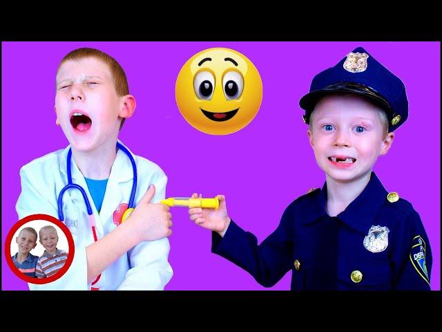 Doctor Set Toys / Doctor Jake and Police Officer Mike Pretend Play/Doctor Kit डॉक्टर सेट العاب دكتور