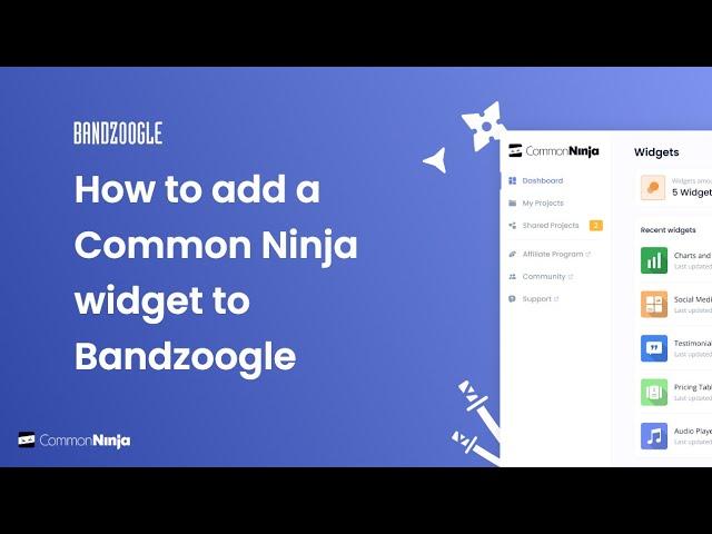 How to add a Common Ninja Widget to Bandzoogle