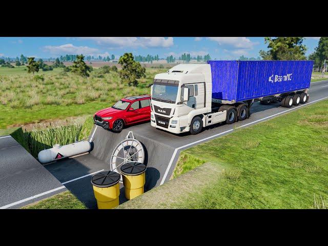 Cars vs Ditch Trap BeamNG Drive Challenge Ends in Total Destruction!