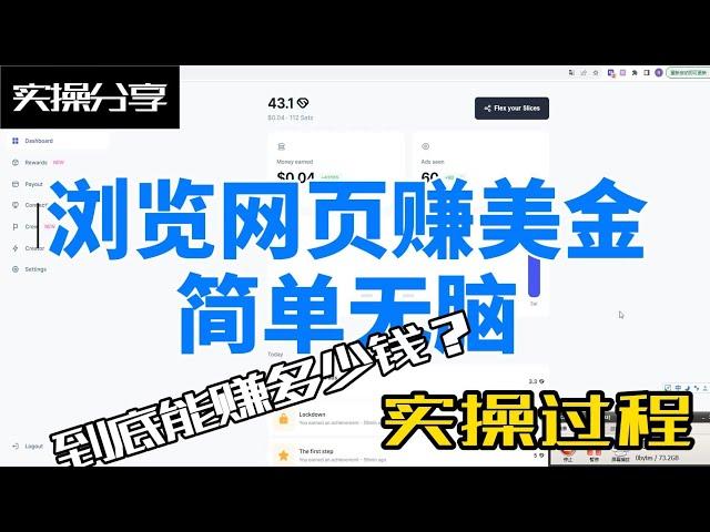 浏览网页赚美金，在家就可以做的兼职项目，简单无脑，操作给你看，适合新手小白赚钱的网赚项目