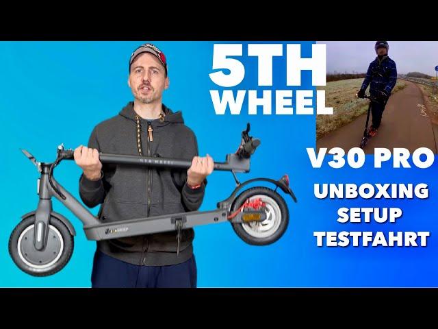 5TH WHEEL V30 Pro - Der perfekte Pendler E-Scooter mit Blinker &, Federung & pannensicheren Rädern