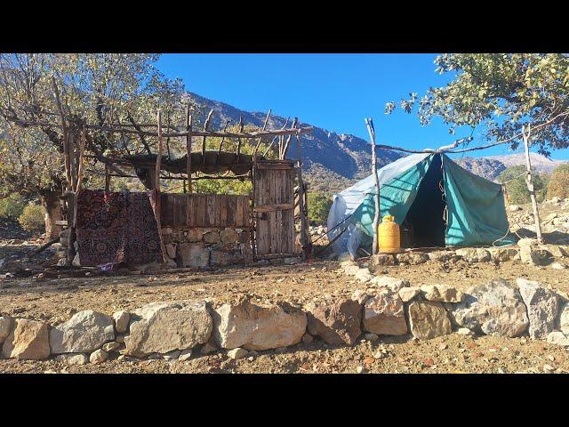 A step closer to home: the single father prepares the walls of the house for his family