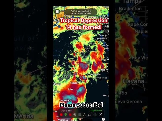 Tropical Depression 14 has officially formed! Expected to become Milton later today!