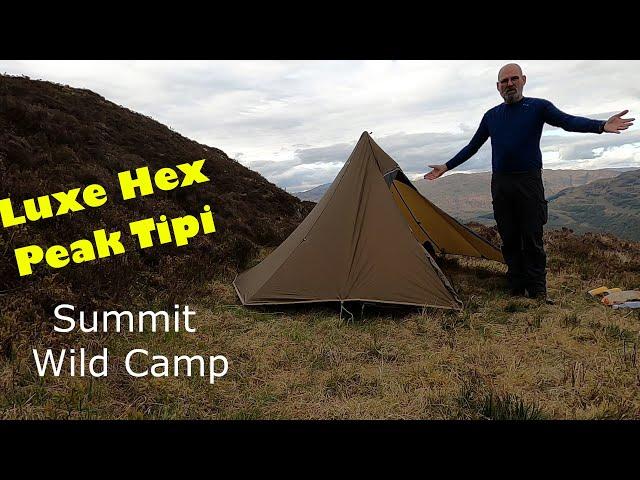 Luxe Hexpeak Tipi summit wild camp