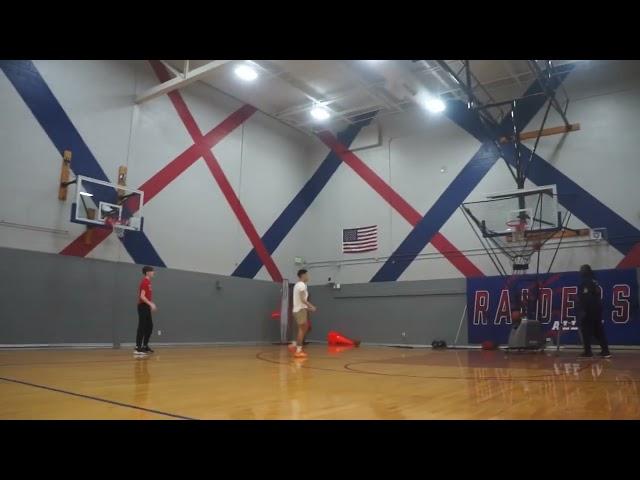 Gabriel Cuellar in red shirt shooting. Trained by Josh Gonner