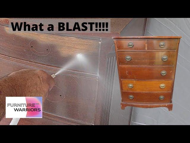 Soda Blasting on an Amazing Drexel Chest Makeover | Furniture Flipping