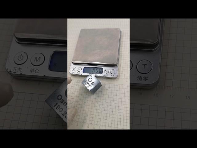 One inch of osmium cube, which is manufactured using powder metallurgy