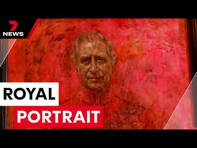 "Very very red": King Charles' portrait unveiled | 7 News Australia