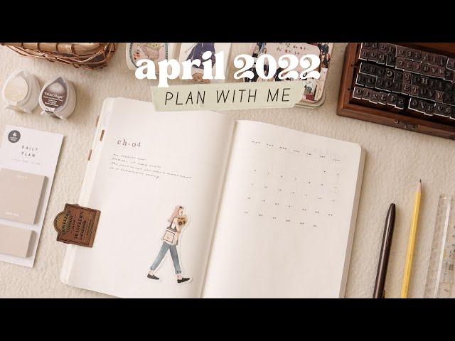 Plan With Me  April 2022 Minimalist Bullet Journal Setup in my A5 Stalogy