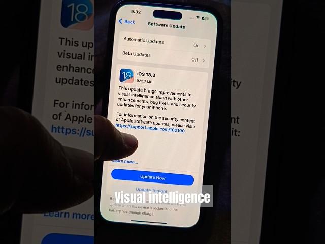 IOS 18.3 Finally visual intelligence. Biggest updates